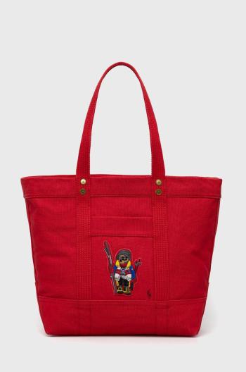 Bavlnená taška Polo Ralph Lauren červená farba