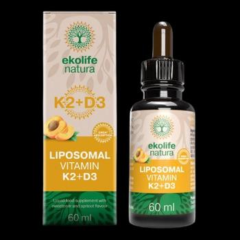 EKOLIFE NATURA Liposomal Vitamin K2 + D3 marhuľa 60 ml