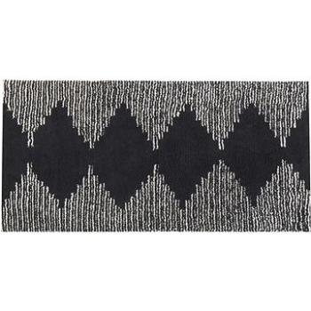 Bavlnený koberec 80 × 150 cm čierny/biely BATHINDA, 303209 (beliani_303209)