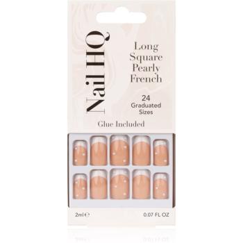 Nail HQ Long Square umelé nechty Pearly French 24 ks