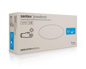 SANTEX POWDERED – Latexové púdrované rukavice telové, 100 ks, L