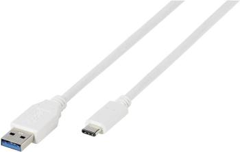 Vivanco #####USB-Kabel #####USB 3.2 Gen1 (USB 3.0 / USB 3.1 Gen1) #####USB-A Stecker, #####USB-C™ Stecker 1.00 m biela