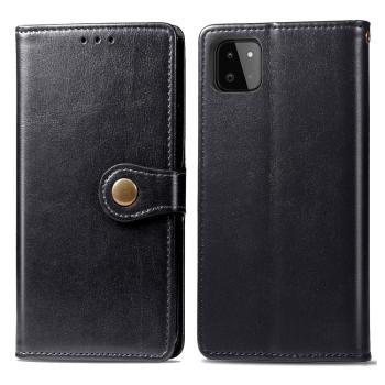 LEATHER BUCKLE Peňaženkový obal Samsung Galaxy A22 čierny