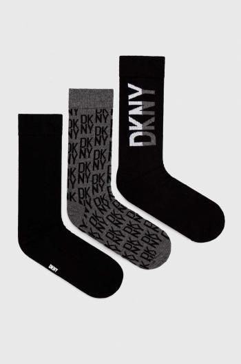 Ponožky Dkny 3-pak pánske, čierna farba