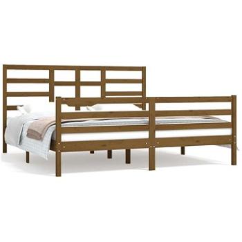 Rám postele medovo hnedý masívne drevo 180 × 200 cm Super King, 3105878