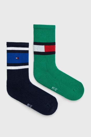 Detské ponožky Tommy Hilfiger (2-pak) zelená farba