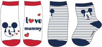EPlus Sada 2 párov detských ponožiek - Mickey Mouse I love mummy Veľkosť najmenší: 6 - 9 mesiacov