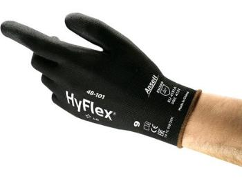 Povrstvené rukavice ANSELL HYFLEX 48-101, čierne, veľ. 06