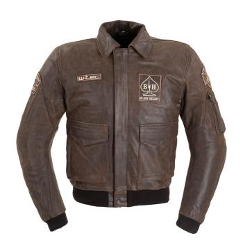 Pánska kožená bunda W-TEC Black Heart Bomber Farba vintage hnedá, Veľkosť S