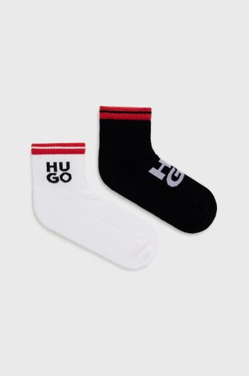 Ponožky HUGO (2-pak) pánske, čierna farba