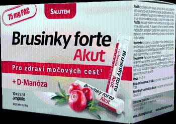 Salutem Brusnice forte Akut 1500 mg + D-Manóza 2000 mg 10 ampúl