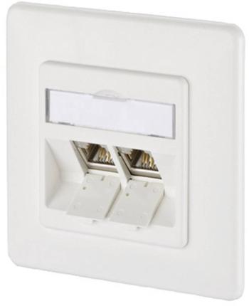 Metz Connect 1309121002-E sieťová zásuvka pod omietku panel s čelnou doskou a rámčekom  2 porty čisto biela