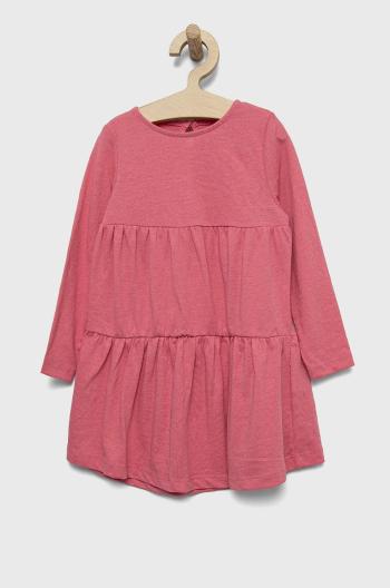 Dievčenské šaty Name it ružová farba, mini, áčkový strih