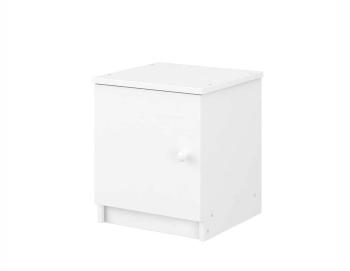 Detský nočný stolík LULU - hladký biely  nightstand white