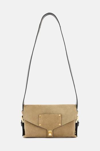 Semišová kabelka AllSaints MIRO SATCHEL béžová farba, W071XA