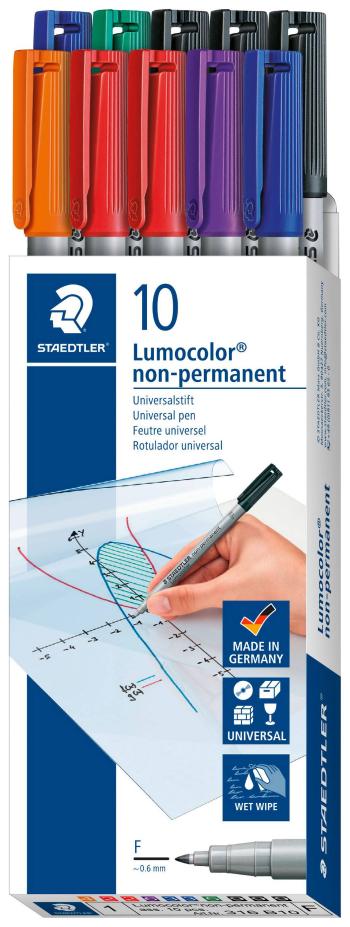 Staedtler popisovač fóliou UNIVERSALST. LUMOCOLOR non permanent 316 316 B10 červená, modrá, zelená, čierna, oranžová, pu