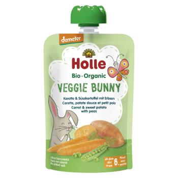 HOLLE Veggie bunny Bio pyré mrkva, batáty a hrášok 6m+ 100 g