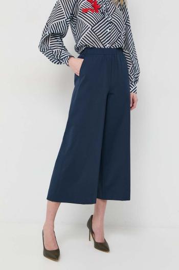 Nohavice MAX&Co. dámske, tmavomodrá farba, strih culottes, vysoký pás