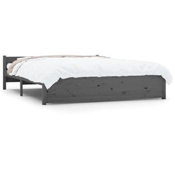 Rám postele sivý masívne drevo 150 × 200 cm King Size, 815051