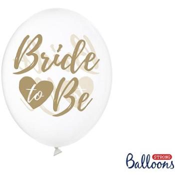Nafukovacie balóny, 30 cm, Bride To be, priehľadné so zlatým nápisom, 6 ks (5902230764347)
