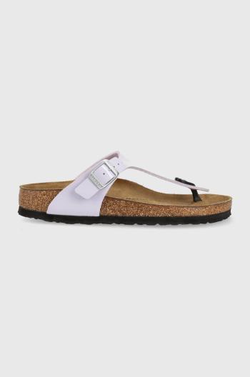 Žabky Birkenstock Gizeh dámske, fialová farba, na plochom podpätku, 1025369