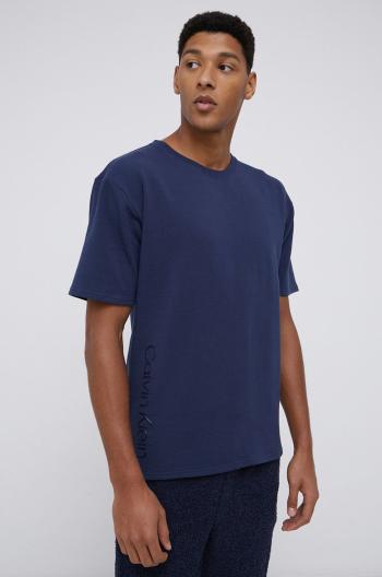 Pyžamové tričko Calvin Klein Underwear tmavomodrá farba, jednofarebné