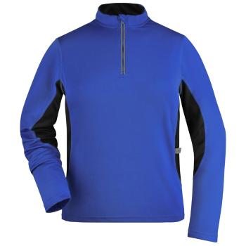 James & Nicholson Dámske športové tričko s dlhým rukávom JN317 - Kráľovská modrá / čierna | S