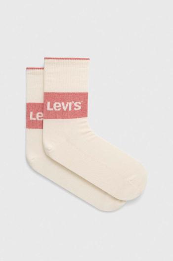 Ponožky Levi's 2-pak biela farba