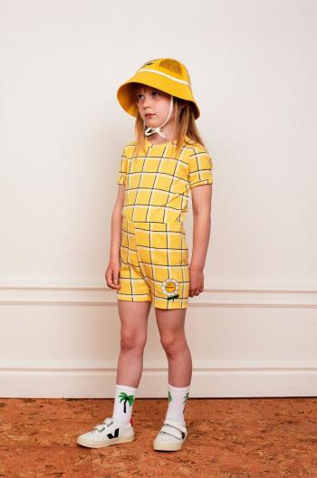 Detské bavlnené šortky Mini Rodini žltá farba, s potlačou,