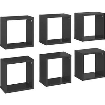 Shumee - Nástenné štvorcové 6 ks sivé vysoký lesk 26×15×26 cm, 807051