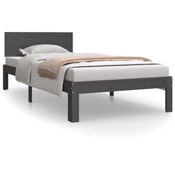 Rám postele sivý masívna borovica 90 × 200 cm, 810482