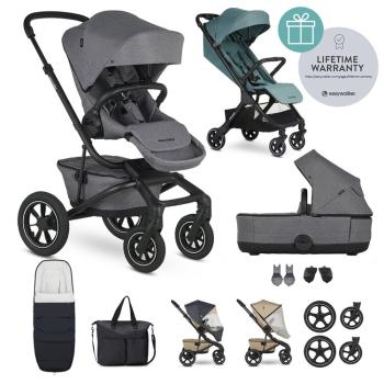 EASYWALKER Kočík kombinovaný Jimmey Iris Grey XXL AIR + RWS + Jackey Forest Green