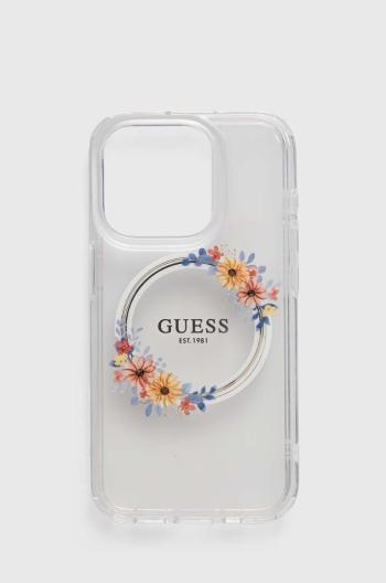 Puzdro na mobil Guess iPhone 15 Pro 6,1" priehľadná farba