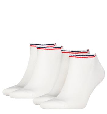 TOMMY HILFIGER - 2PACK TH uni Tommy jeans original iconic white členkové ponožky -35-38