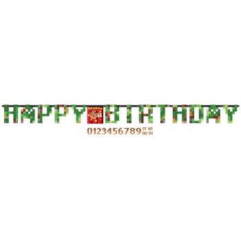 Amscan Banner Minecraft - Happy Birthday