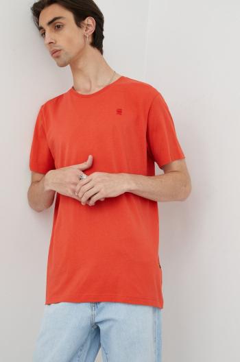 Bavlnené tričko G-Star Raw oranžová farba, jednofarebné