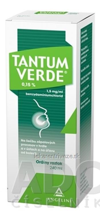 TANTUM VERDE 0,15 % sol ora (fľ.skl.) 1x240 ml