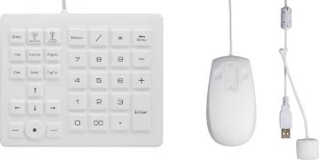 Renkforce  USB Číselná klávesnica a myš odolné voči striekajúcej vode, odolné proti prachu, s guľovým ovládačom čierna