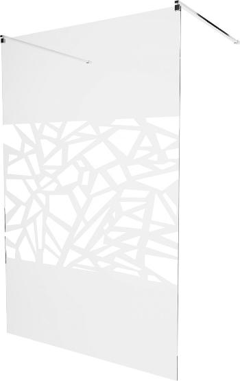 MEXEN/S - KIOTO samostatne stojaca sprchová zástena 120 x 200 cm, transparent/biela vzor 8 mm, chróm 800-120-002-01-85