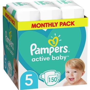 PAMPERS Active Baby veľkosť 5 Junior (150 ks) – mesačné balenie (8001090910981)