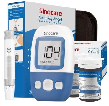 SINOCARE Safe AQ Angel glukomer + príslušenstvo na monitorovanie glykémie