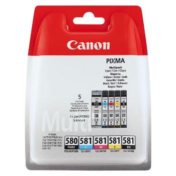 CANON PGI-580, CLI-581 - originálna cartridge, čierna + farebná, 11,2ml/4x5,6ml