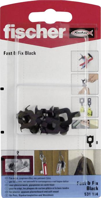 Fischer 531114 Hák Fast &amp; Fix Black K    8 ks