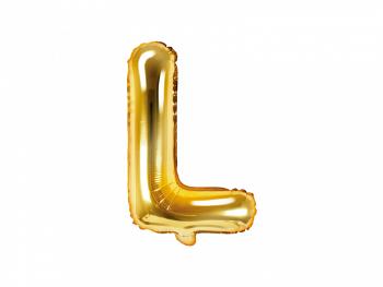 PartyDeco Fóliový balón Mini - Písmeno L 35cm zlatý