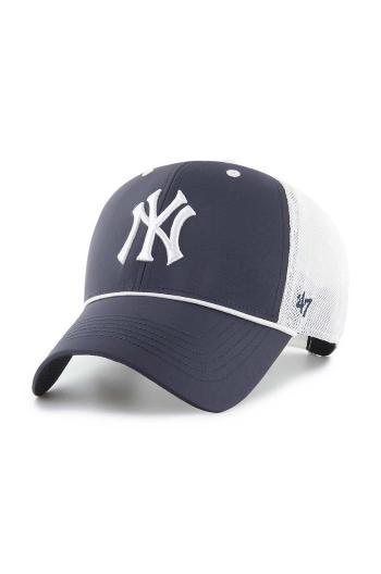 Čiapka s prímesou vlny 47brand MLB New York Yankees tmavomodrá farba, s nášivkou