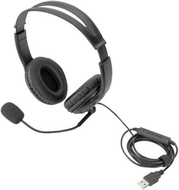 Digitus DA-12204 headset s USB káblový na ušiach čierna
