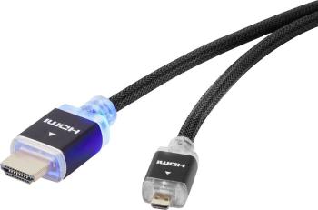 SpeaKa Professional HDMI prepojovací kábel #####HDMI-A Stecker, #####HDMI-Micro-D Stecker 1.50 m čierna SP-7870172 audio