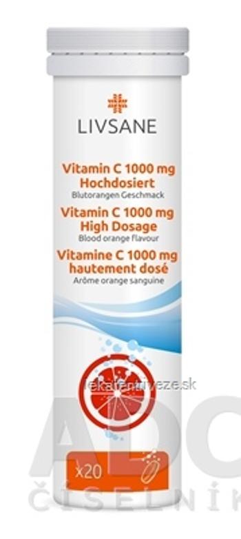 LIVSANE Vitamín C 1000 mg Vysoká dávka tbl eff (šumivé tablety, príchuť červený pomaranč) 1x20 ks