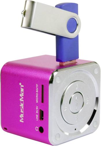 mini reproduktor Technaxx MusicMan Mini AUX, SD, USB ružová