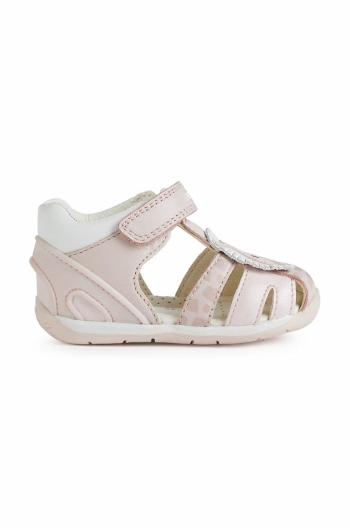 Detské kožené sandále Geox ružová farba